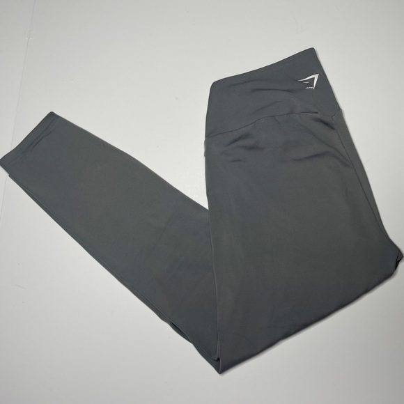 Gymshark M Logo High-rise Training Leggings Super Soft Gray Workout Smooth - Picture 3 of 5